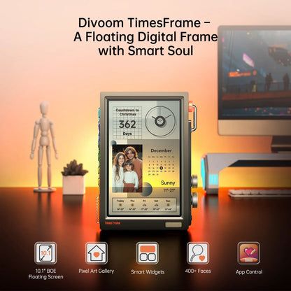 Solnoir™ Times Frame – 10” Transparent LED Display & 64GB Storage